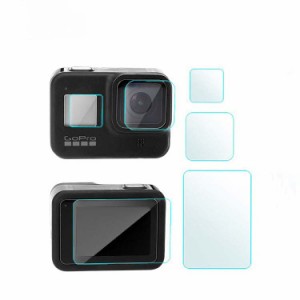 GoPro Hero8 Black ガラスフィルム 強化ガラス 液晶保護フィルム 硬度9H レンズ保護 + 液晶保護 2セット ゴープロ ヒーロー8 ブラック ゴ