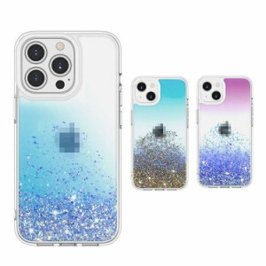 iPhone 14/14 Plus/14 Pro/14 Pro Max ケース 半透明 カバー 背面カバー かわいい キラキラ TPU + プラスチック アイフォン14/14プラス/1