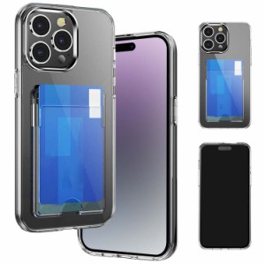 iPhone15 ケース 耐衝撃 クリア カバー PC（ポリカーボネート）+TPU 透明 カード収納付き iPhone 15 Plus/15 Pro/15 Pro Max アイフォン1