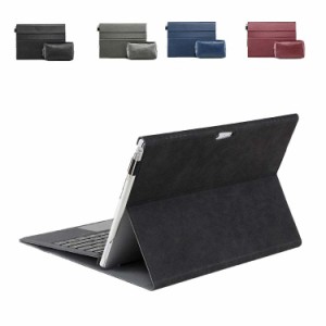 Surface Pro 7 ケース/カバー 手帳型 PU レザー 電源収納ポーチ付き サーフェスプロ 7 手帳型タイプ レザー ケース/カバー おすすめ おし