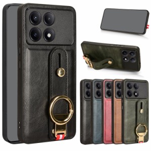 POCO X6 Pro ケース 耐衝撃 カバー ネックストラップ付き スタンド機能 リング付き 持ち手 ベルト スタンド機能 落下防止ベルト 片手操作