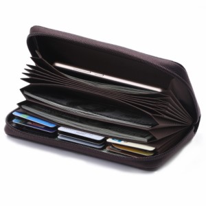 長財布　本革　カードケース　ラウンドファスナー　多機能財布 　大容量　カード３０枚　５８Ｂ