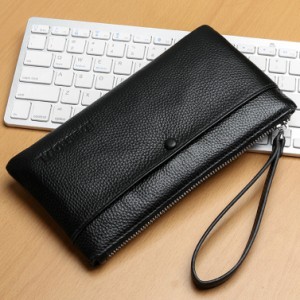 クラッチバック　セカンドバッグ　本皮　本革　高級牛革使用　多機能　ストラップ付　送料無料　小型セカンドバック 財布として併用可能