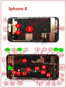 iPhone8 ネジ フルセット 交換部品 星形 ボトム ネジ 修理 分解 紛失予備用 互換品 k10000047