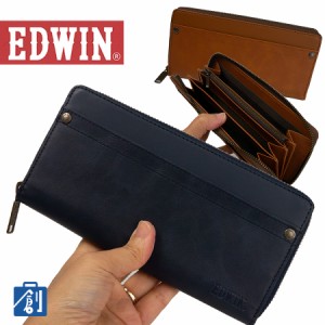 長財布 メンズ 財布 ラウンドファスナー ブランド EDWIN エドウイン 紳士用 カジュアル シンプル おしゃれ かっこいい メンズ財布 ブラン