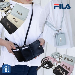 三つ折り財布 レディース フィラ FILA ブランド ラウンドファスナー 小銭入れ コンパクト ストラップ カラビナ ミニウォレット 子供 女の