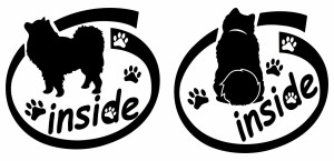 車 ステッカー 犬 ステッカー 犬カーステッカー 犬ステッカー サモエド inside (横後1セット) カッティングステッカー 全12色 犬 ドッグ 