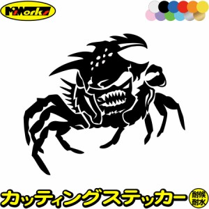 車ステッカー カーステッカー 車用 カー用品 カニ 蟹 ガザミ crab トライバル 5(右向き) カッティングステッカー 全12色 車 おしゃれ ヘ