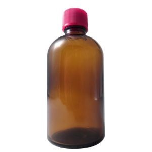 細口ガラス瓶 120ml (穴あき中栓)