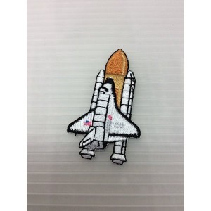 小型刺繍ワッペン(FE)　（スペースシャトル）アイロンワッペン　刺繍、エンブレム、大人気、オシャレ アップリケ 