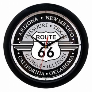 ルート66 ROUTE66 ウォール クロック（ブラック） 66-GL-CP66D ルート66雑貨 アメリカン雑貨 アメリカ雑貨 アメ雑