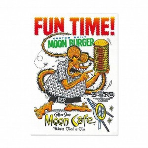 ラットフィンク Rat Fink ムーン カフェ ステッカーRatFink x MOON Cafe Sticker (MQD037)シール デカール アメリカ雑貨 アメ雑 ガレージ
