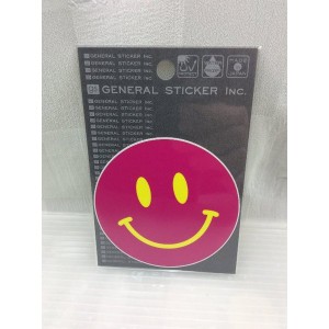 スマイル　ニコちゃん ステッカー スマイルのダイカットデカール（HC-034　スマイル　ピンク）SMILE STICKER アメ雑　アメリカン雑貨