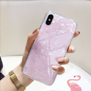 LAZA 【ピンク】iPhoneケース シェル 透明 TPU おしゃれ パステルカラー シンプル