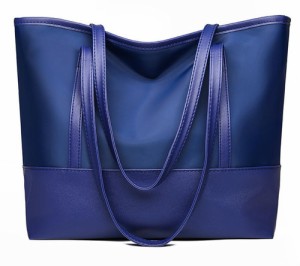LAZA【ブルー/ホワイト】トートバッグ ショルダーバッグ レザー レディース メンズ おしゃれ ユニセックス A4