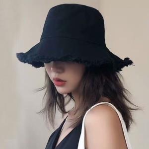 LAZA 【ブラック/ベージュホワイト】ハット 帽子 レディース UVカット つば広 小顔効果 紫外線対策