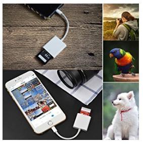 LAZA ホワイト Lightning microメモリSDカードリーダー iPhone iPad 専用 iPhone X/8 plus/8/7/7plus/6/6s/6s plus/5s 対応 