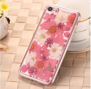 LAZA iPhone7 TPU ケース 押し花 flower ピンク フラワー きれい 花 カバー アイフォン7