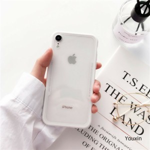 LAZA 【ホワイト】iPhoneケース カバー クリア ソフトケース TPU IMD処理 ストラップホール付き スタイリッシュ シンプル 傷防止