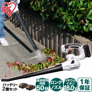 【バッテリー2個】ブロワー 充電式 送風機 18V アイリスオーヤマ JB181 充電器付き コードレス 風量調整 1年保証 安全スイッチ ブロア 充