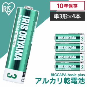 【24時間!ポイント10％還元】 BIGCAPA basic＋ 単3形アルカリ乾電池4本パック LR6Bbp/4S 乾電池 アルカリ乾電池 単3 単3形 単三 単三形 