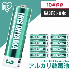 【最大2,000円ｵﾌｸｰﾎﾟﾝ！】 BIGCAPA basic＋ 単3形アルカリ乾電池8本パック LR6Bbp/8S 乾電池 アルカリ乾電池 単3 単3形 単三 単三