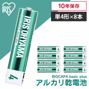 【24時間!ポイント10％還元】 BIGCAPA basic＋ 単4形アルカリ乾電池8本パック LR03Bbp/8S 乾電池 アルカリ乾電池 単4 単4形 単四 単四形 