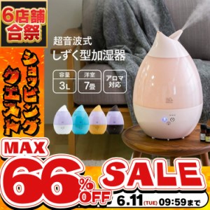 《半額SALE開催中！》 加湿器 卓上 上部給水 上給水 上から給水 3.0L おしゃれ 上部給水H2O超音波加湿器3L SRH306 超音波加湿器 タイマー