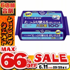 《半額SALE開催中！》 アクティ トイレに流せる たっぷり使える おしりふき 100枚 アクティ おしりふき 濡れタオル ぬれタオル 介護用 ト