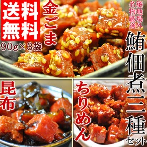 【全国送料無料】築地場外名物まぐろ佃煮３種セット(各90g×3袋)/メール便/鮪/マグロ