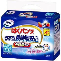 リフレ うす型長時間安心 はくパンツ お得用パック Mサイズ 32枚入