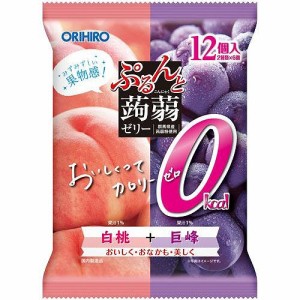 ぷるんと蒟蒻ゼリーパウチ　カロリー０白桃＋巨峰　(18g×12個)12袋