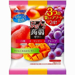オリヒロ　ぷるんと蒟蒻ゼリーパウチ　白桃＋マンゴー＋グレープ(20g×24個)12袋