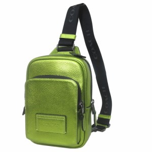 コーチ ショルダーバッグ COACH トラックパック 14 メタリック レザー ボディバッグ CP141 QBWFW(メタリックシトリン) アウトレット メン