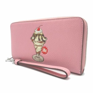 コーチ COACH 財布 レディース 長財布 チェリー さくらんぼ ラウンドファスナー ピンク 肌寒く C1813IMCAH