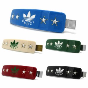 グッチ アクセサリー ヘアアクセサリー adidas x GUCCI アディダス トレフォイル プリント バレッタ ヘアクリップ 702940 IAABI アウトレ