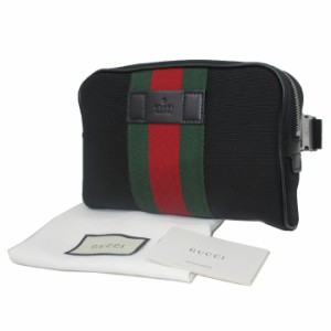 グッチ バッグ ショルダーバッグ GUCCI キャンバス ウェビングライン ベルトバッグ ウエストポーチ 630919 (ブラック) メンズ アウトレッ