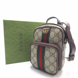 グッチ ショルダーバッグ GUCCI オフィディア インターマーモント GGスプリーム PVC ウェビングライン 斜め掛け ミニバッグ 671682 (ベー