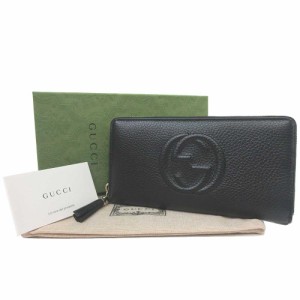 グッチ 財布 長財布 GUCCI レザー インターロッキングG タッセルモチーフ ラウンド アコーディオン ジップ アラウンド 598187 1000 (ブラ