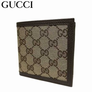 グッチ アウトレット GUCCI 150413 GGキャンバス 二つ折り財布(小銭入れ有り) GG柄・ベージュ系×ダークブラウン系【二つ折り】【GG柄】