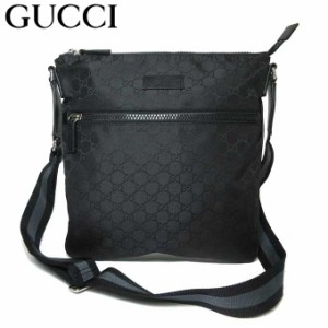 グッチ アウトレット GUCCI ショルダーバッグ 449185 ナイロン 斜め掛け ショルダー GG柄・ブラック【レディース】