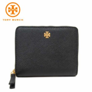 トリーバーチ 財布 二つ折り TORY BURCH エマーソン ミディアム ウォレット ラウンドファスナー ミニ財布 136098 0522 001(ブラック) ア