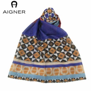 アイグナー ブティック AIGNER アパレル 242083-574 コットン×シルク シーズナル スカーフ Seasonal / Dawn Blue(ブルー系マルチカラー)