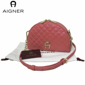 アイグナー ブティック AIGNER ショルダーバッグ 132133-406 キルティング調 レザー Aロゴ ポシェット / ショルダー D / Dusty Ros