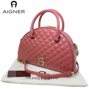 【新品】アイグナー ブティック AIGNER ハンドバッグ 133704-506 レザー ショルダー付 2WAY バッグ Alia / Burgundy レディース