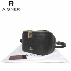 【新品】アイグナー ブティック AIGNER ショルダーバッグ 135354-002 レザー プリント 斜め掛け lvy / Black(ブラック) レディース