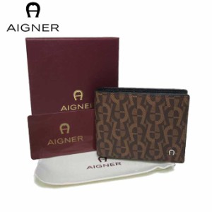 アイグナー ブティック AIGNER 財布 156808-060 PVC ロゴ シグネチャー 海外紙幣サイズ スリム 二つ折り財布(小銭入れなし) Icon Cov / F