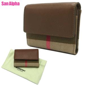 新品 バーバリー 二つ折り財布 レザー ブラウン 未使用品 美品 2025年