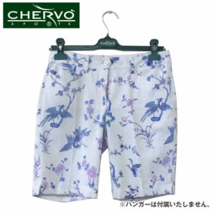 ●4サイズ有● シェルボ CHERVO アパレル レディース GIUGGIOLA 11E パンツ 花柄 鳥柄 半ズボン 伸縮性 