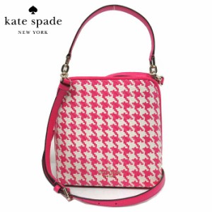 ケイトスペード ショルダーバッグ kate spade ダーシー スモールバケット ストロー 千鳥柄 2WAY 斜めがけ K8132 650(ピンク系マルチ)  ア